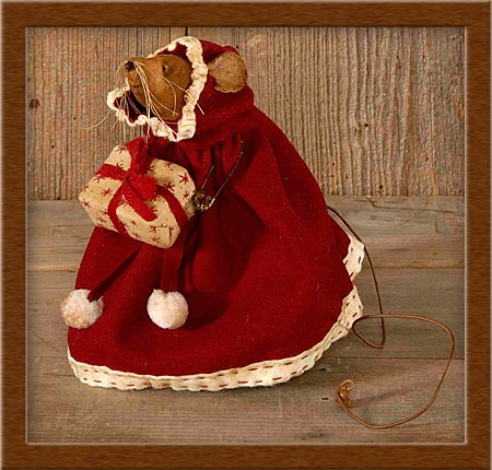 Miss Holly Mouse-mouse, Christmas, holly, Miss Holly, muslin,
