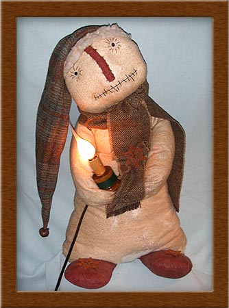 Tinker Snowman-snowman, Tinker, warm and natural, candle, wool, primitive
