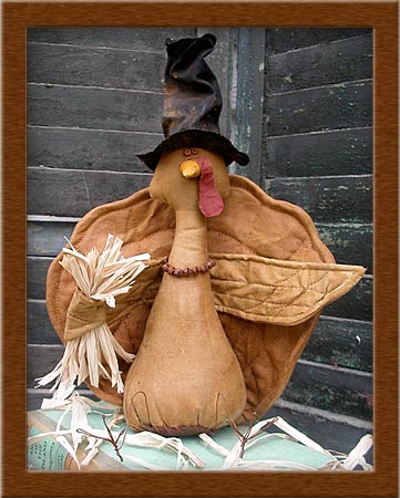 Crosby the Turkey-turkey, primitive, harvest, Thanksgiving, Crosby
