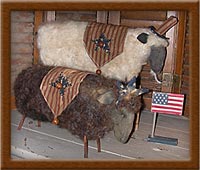 Americana in Wool-wool, sheep, Americana, needle-felted, primitive