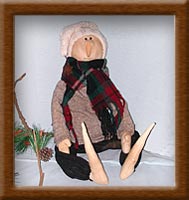 Norris of the Forest-snowman, muslin, wool, Norris, forest, primitive