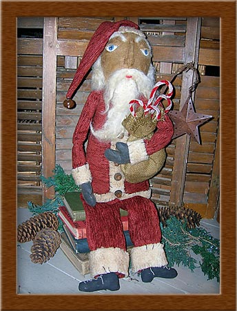 Sinter Klaas-Sinter Klaas, Santa, Christmas, holiday, osnaburg, needle-sculpted, wool